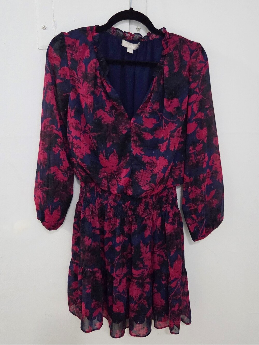 Chelsea 28 Floral Ruffle Trim Chiffon Minidress